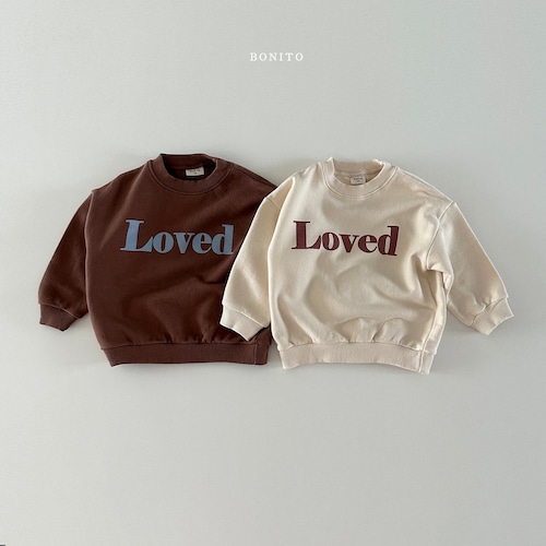 12m(80)【即納】bonito Lovedトレーナー　creamのみ入荷