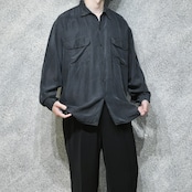 design double pocket black silk shirt