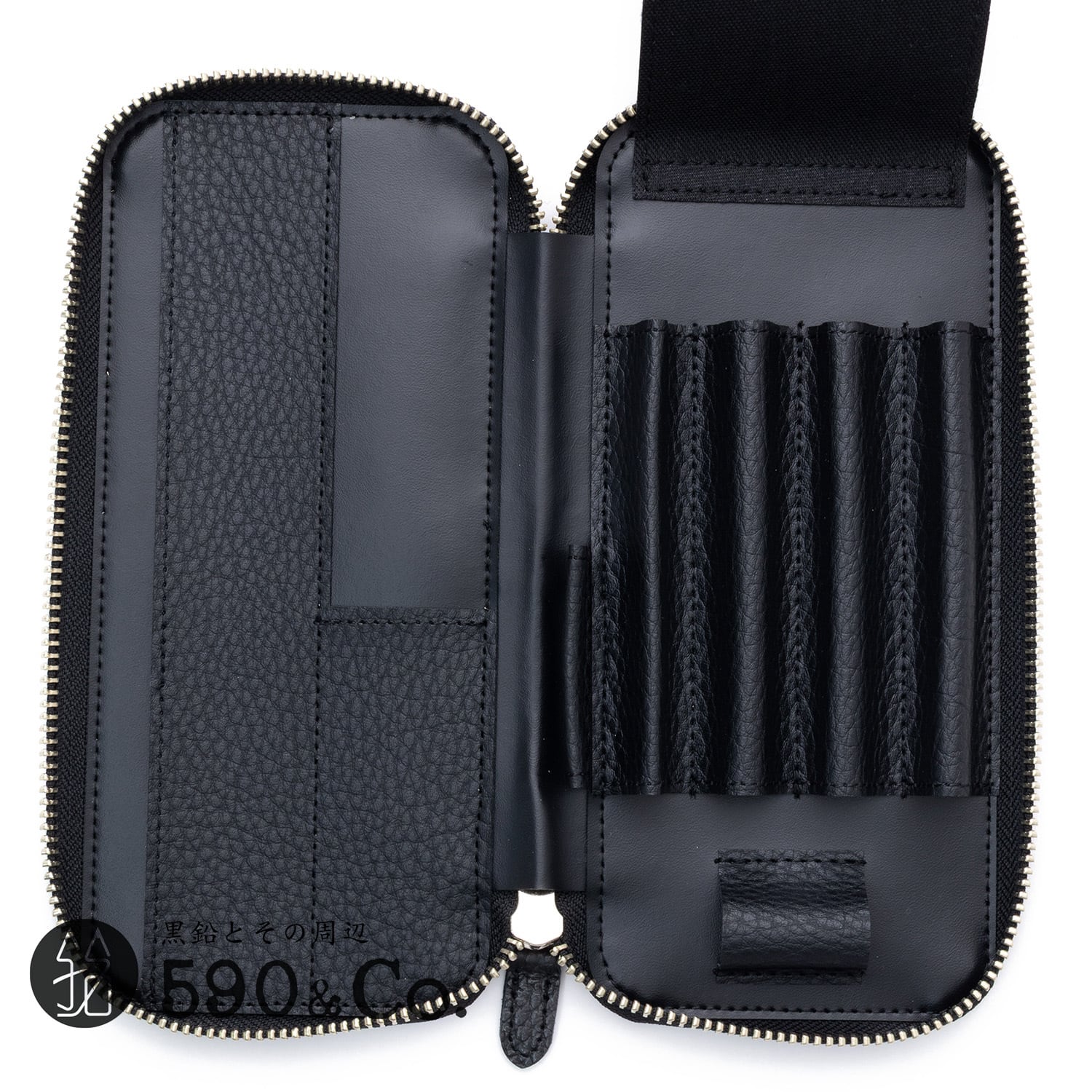 LUDDITE/ラダイト】Round-zip Pencase Essential / ADRIA Leather (BK