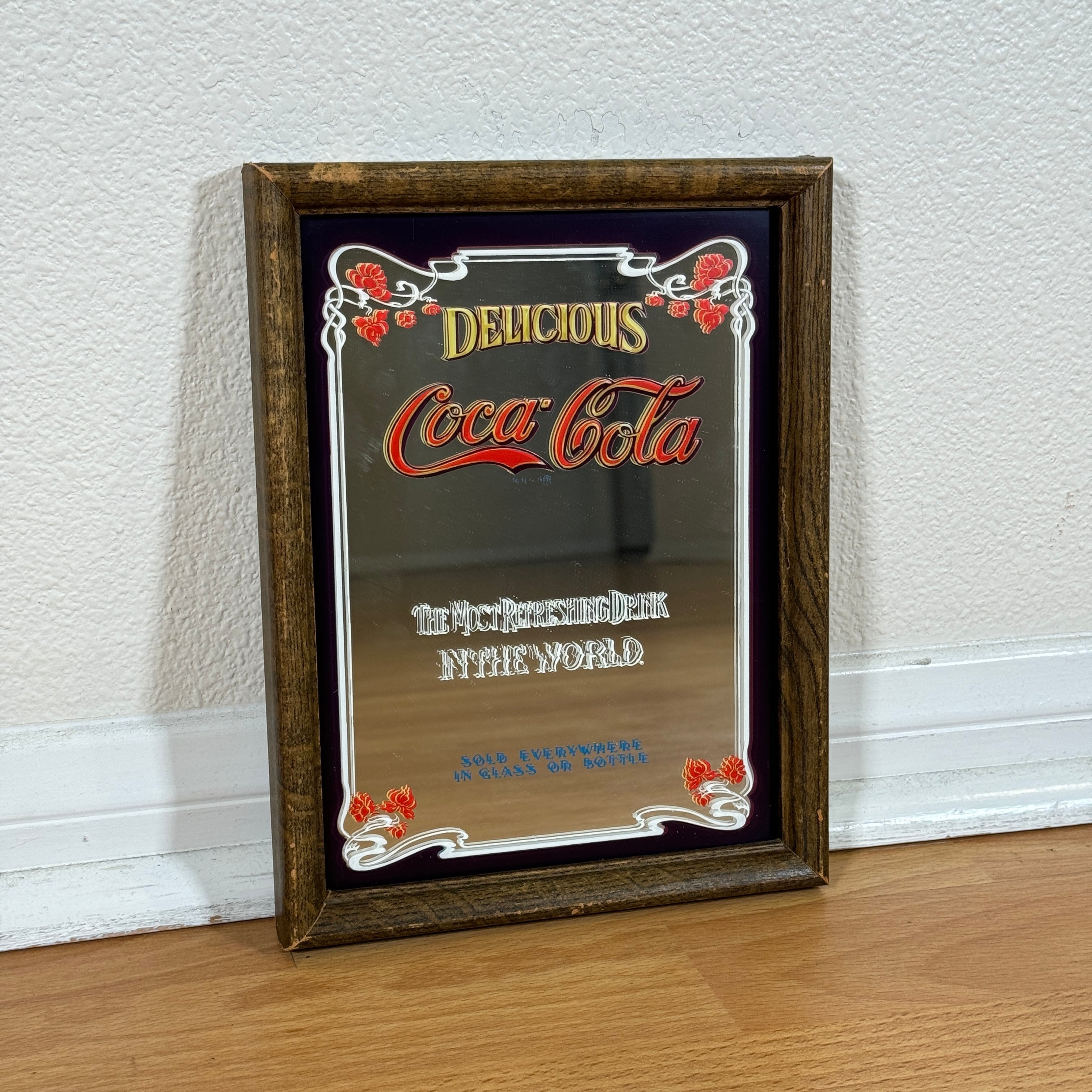 80年代Coca-Cola 大型パブミラー Coca-Cola コカコーラ 90年代