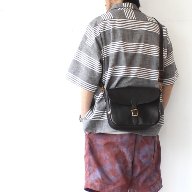 vasco Leather Postman Shoulder Bag - SMALL - VS-249L （BLACK） | C