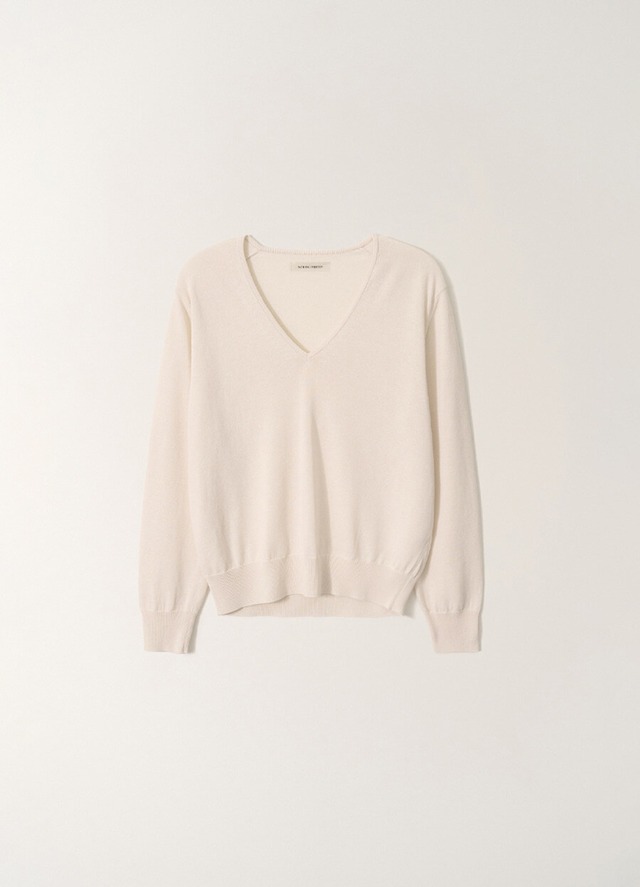 [NOTHING WRITTEN] Ciao v-neck pullover (White, W) 正規品 韓国ブランド 韓国通販 韓国代行 韓国ファッション ナッシングリトゥン 日本 店舗