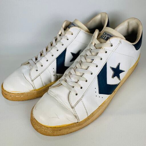 80's CONVERSE PRO LEATHER OX コンバース プロレザー オリジナル ホワイト ネイビー 白紺 美品 US11  ユーゴスラビア製 希少 ヴィンテージ BA-862 RM1231H | agito vintage powered by BASE