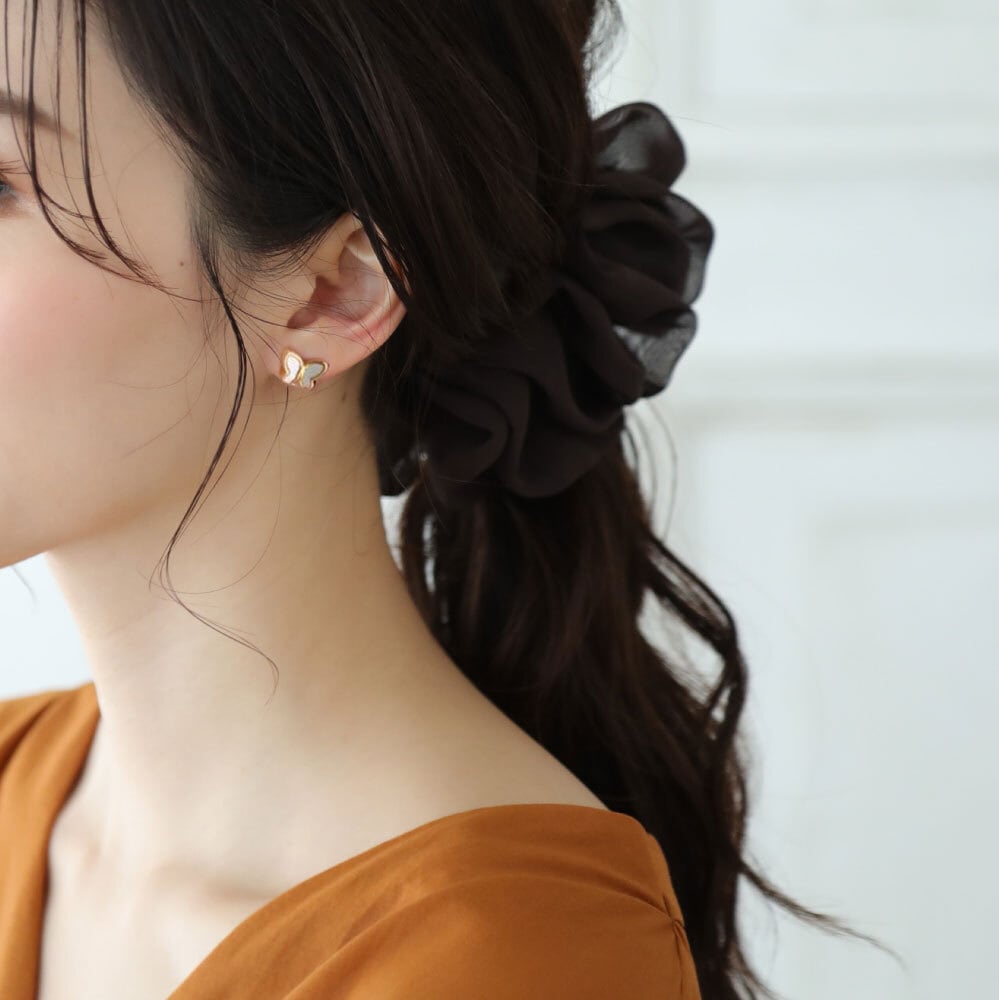 316L 白蝶貝 バタフライ ピアス サージカルステンレス | Lune jewelry