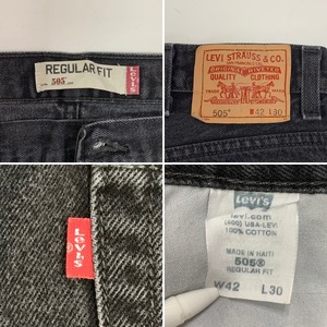 6305  Levi's リーバイス 505 ブラックデニムパンツ W42
