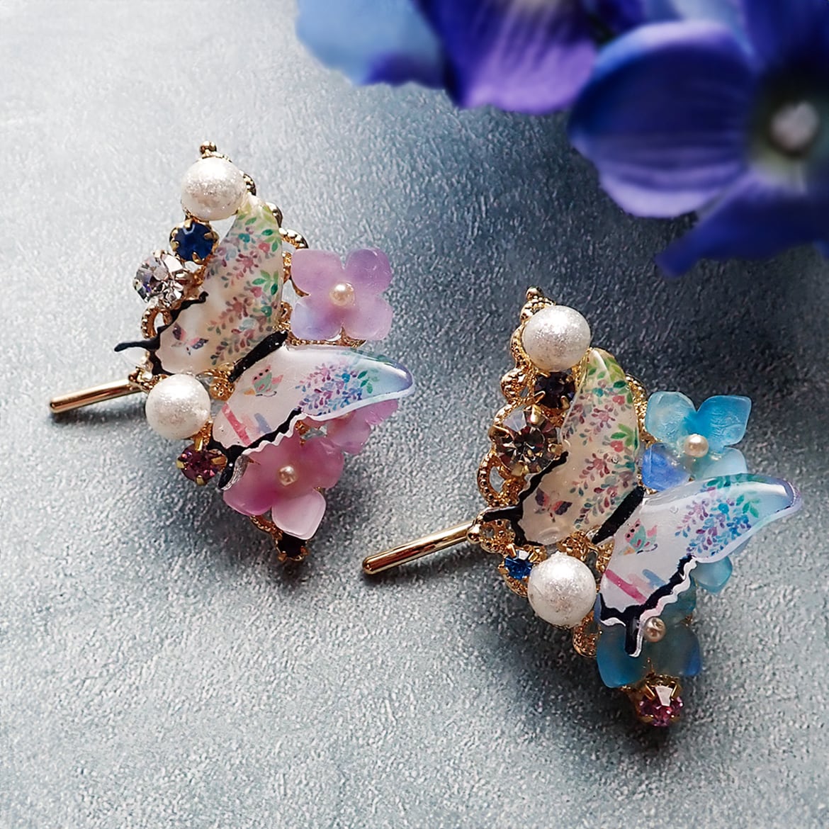 ブルーのみ！ヴィトライユ風ポニーフック⋆*✩ライトパープル ブルーのみ！ヴィトライユ風ポニーフック⋆*✩ライトパープル