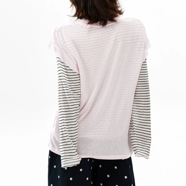 border layered long tee　ボーダーレイヤードロングティー　J2128