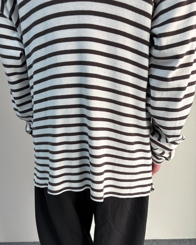 【Y's for men】crew-neck border cardigan