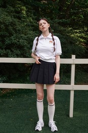 GOXO ゴーエックスオー フォーリングインゴルフ ウーブンボールポケットスカート ブラック