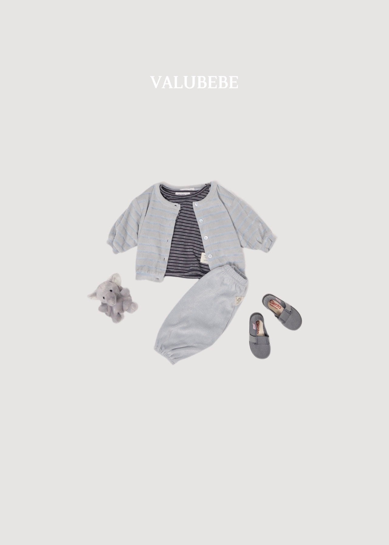 送料無料【予約】/ ベロアストライプパンツ/ valubebe