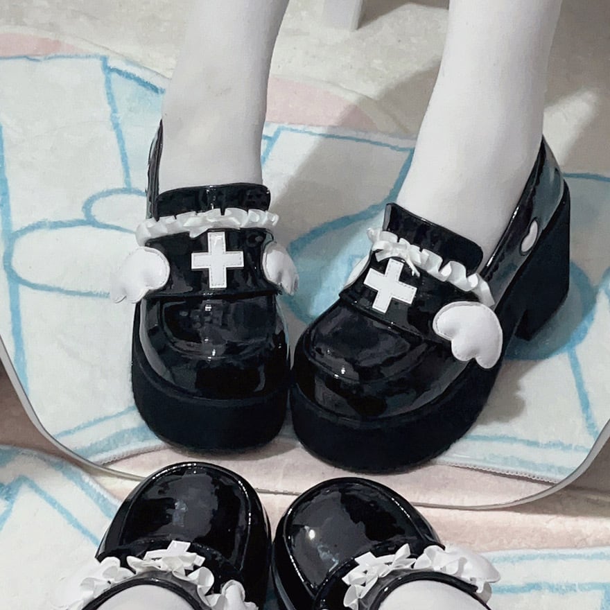 ゴスロリ通販 With U 天使界隈 水色ロリータ 天使の羽 地雷系 靴