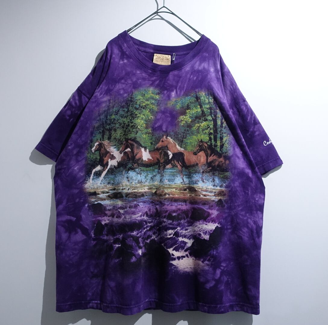 00s “THE MOUNTAIN” Purple Horse Tie-dye T-shirt