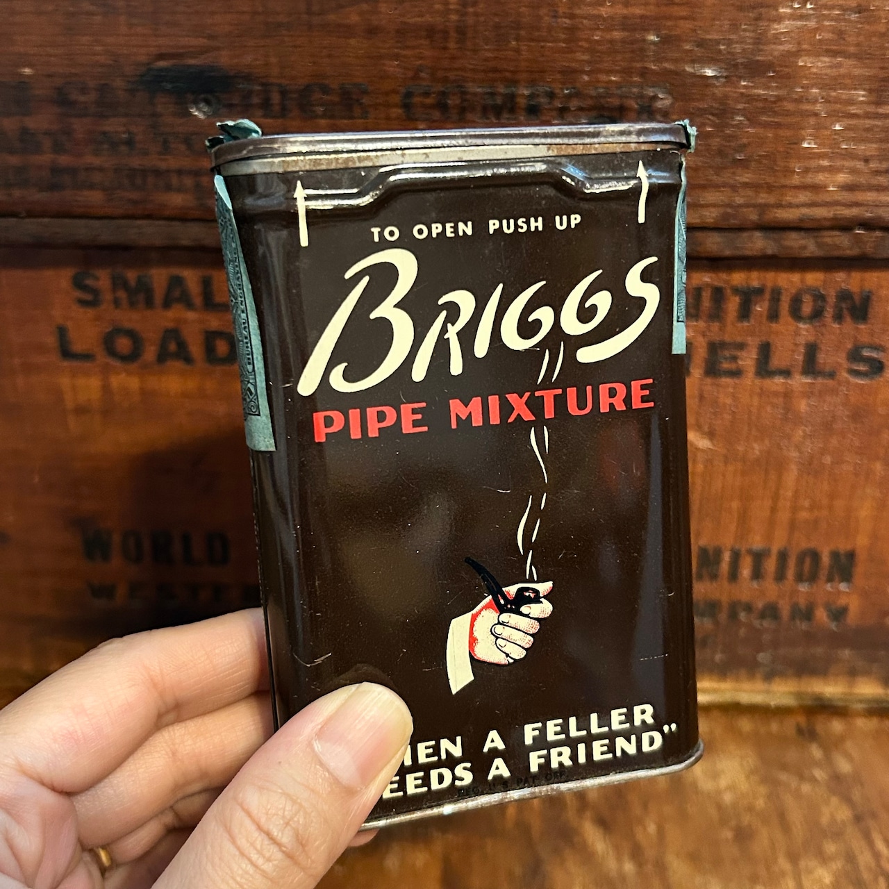1930s–1950s ブリッグス パイプミクスチャー ヴィンテージ タバコ缶 BRIGGS PIPE MIXTURE Vintage Tobacco Tin T-754