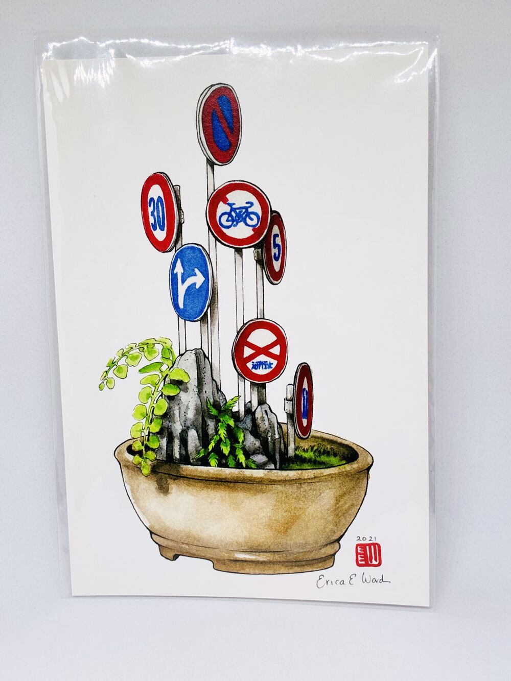 盆栽：標 / ポストカード / エリカ・ワード/