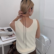 simple suede long choker/brown