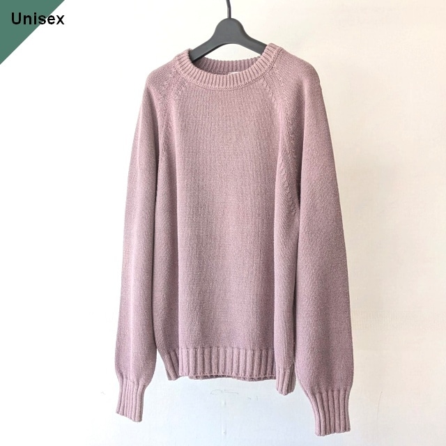 【ラスト1点】YULA ノイルシルクニットプルオーバー Noil-Silk Knit Crew (Lac)