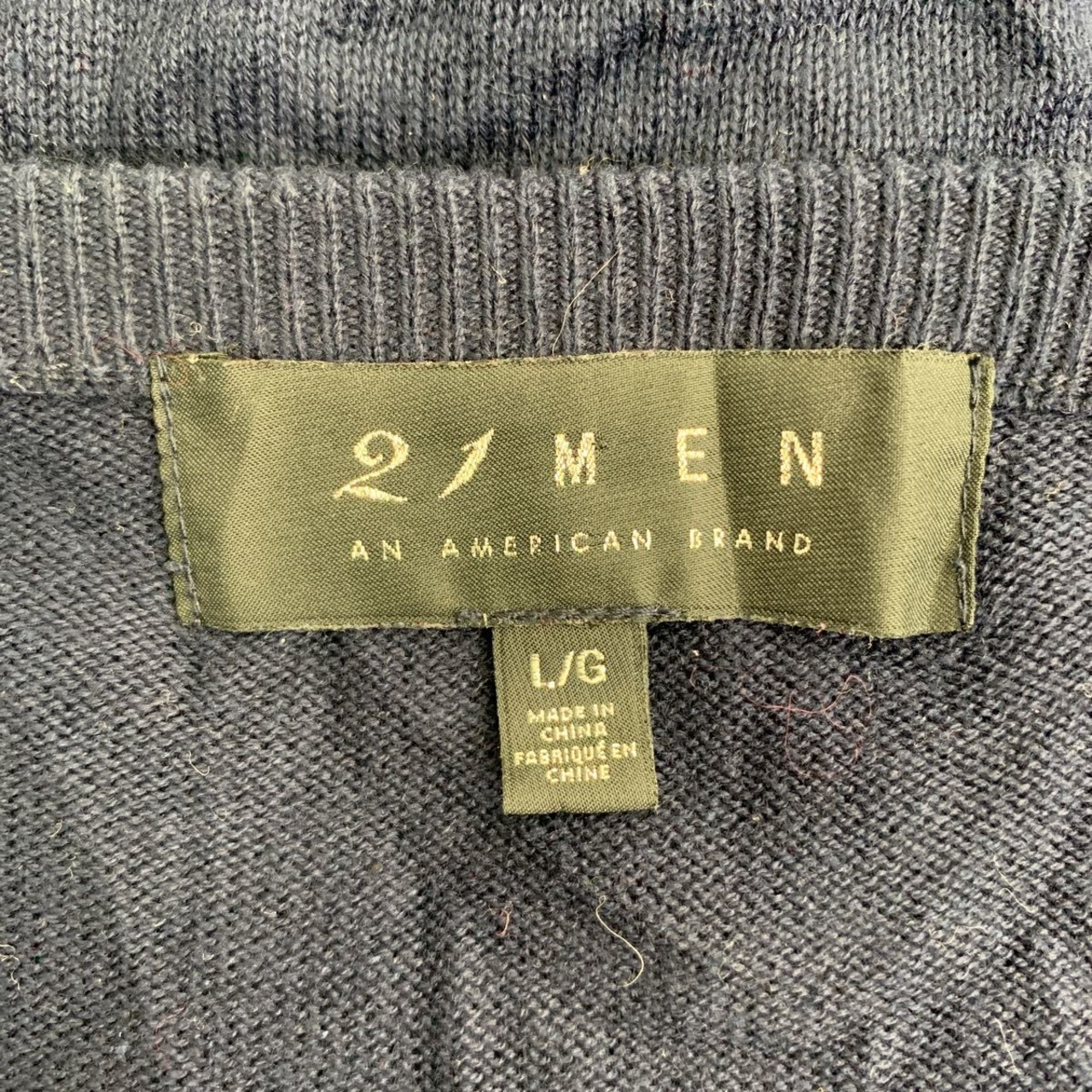 21MEN ニットカーディガン Lサイズ ネイビー 古着卸 アメリカ仕入 