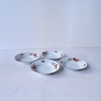 【台湾食器】オレンジとブルーのお花 深皿