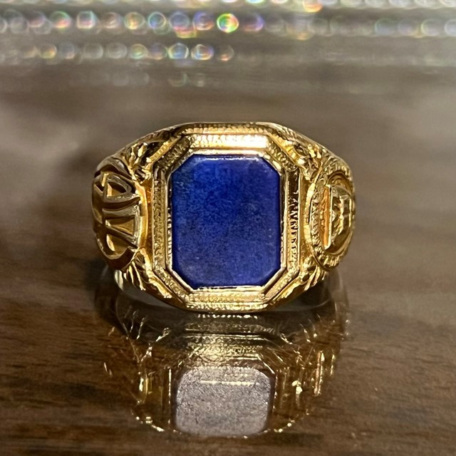 VINTAGE TIFFANY & CO. Emmanuel College 1941 Class Ring 14K Gold / Lapis Lazuli | ヴィンテージ ティファニー エマニュエル カレッジ 1941 クラス リング 14K ゴールド / ラピス ラズリ