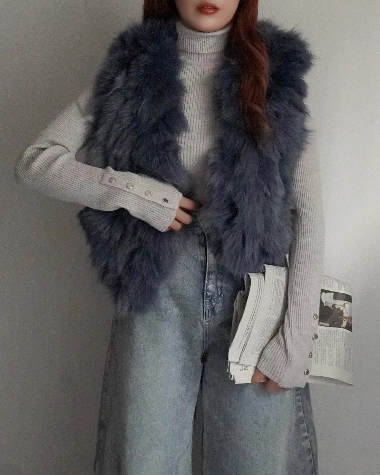 Rabbit lagoonrammix fake fur VT/Navy