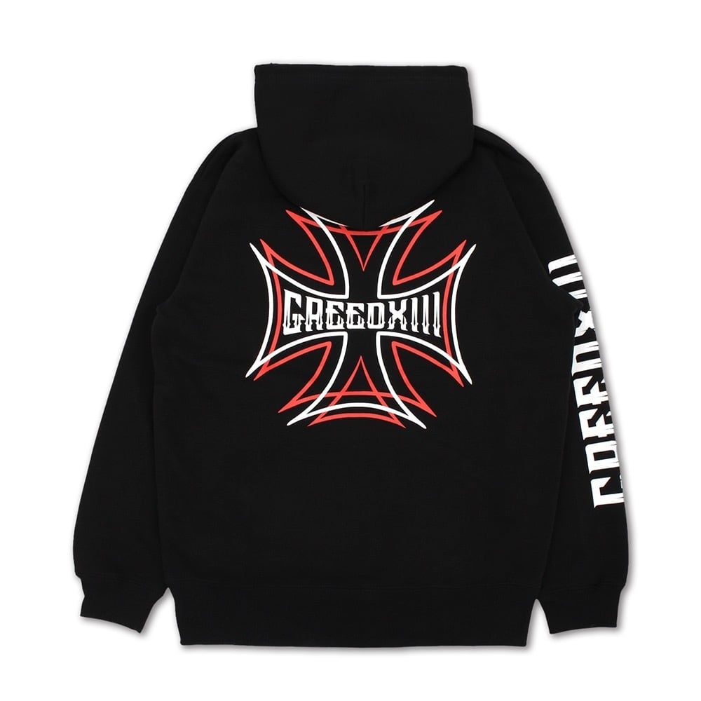 IRON CROSS PULLOVER HOODIE Black | DOG HOUSE GARAGE