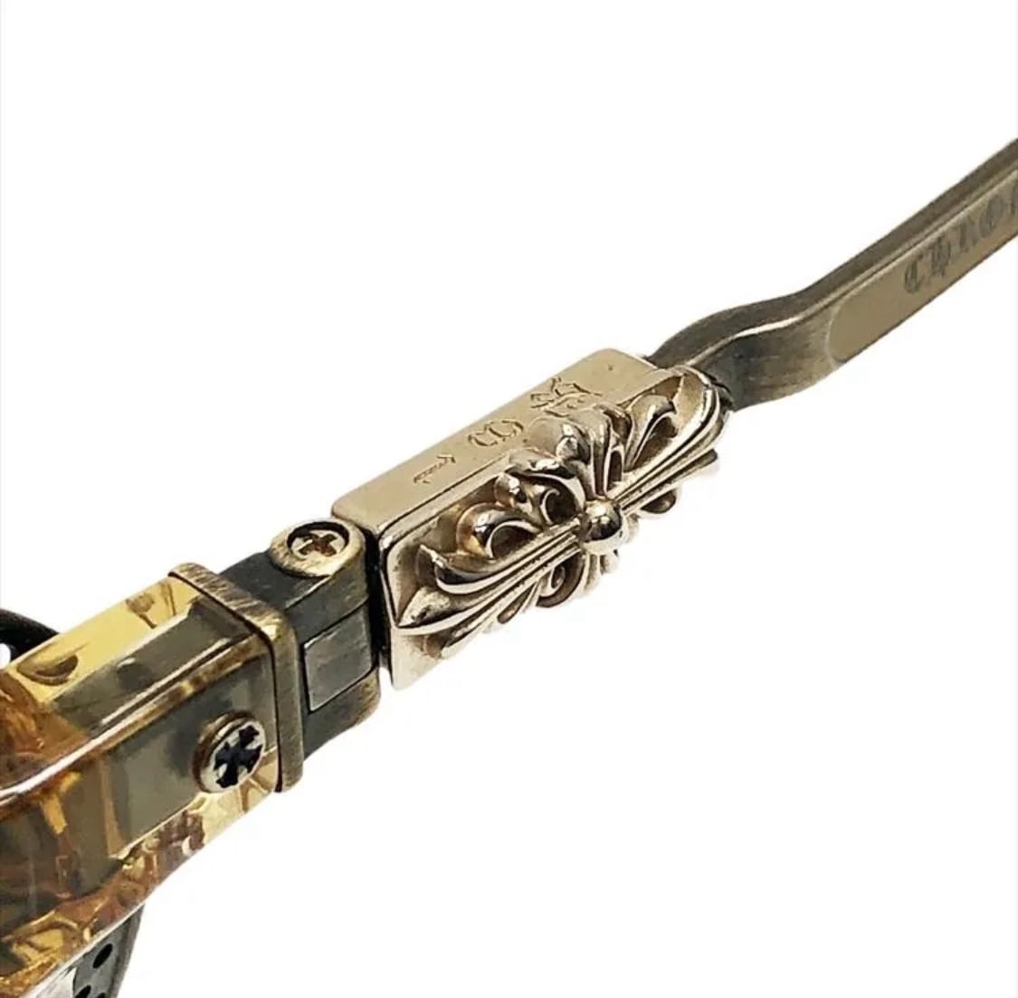 CHROME HEARTS クロムハーツ LGMA 18Kフローラルクロステンプル