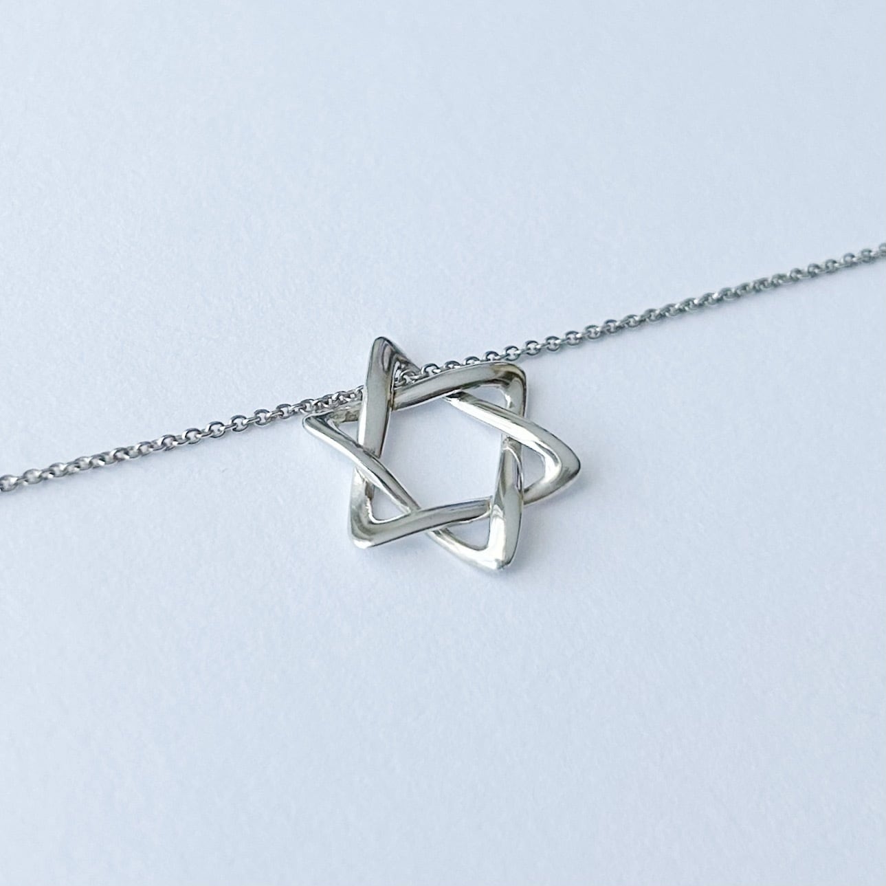 T8200】Tiffany&Co. スターオブダビデネックレス/silver925