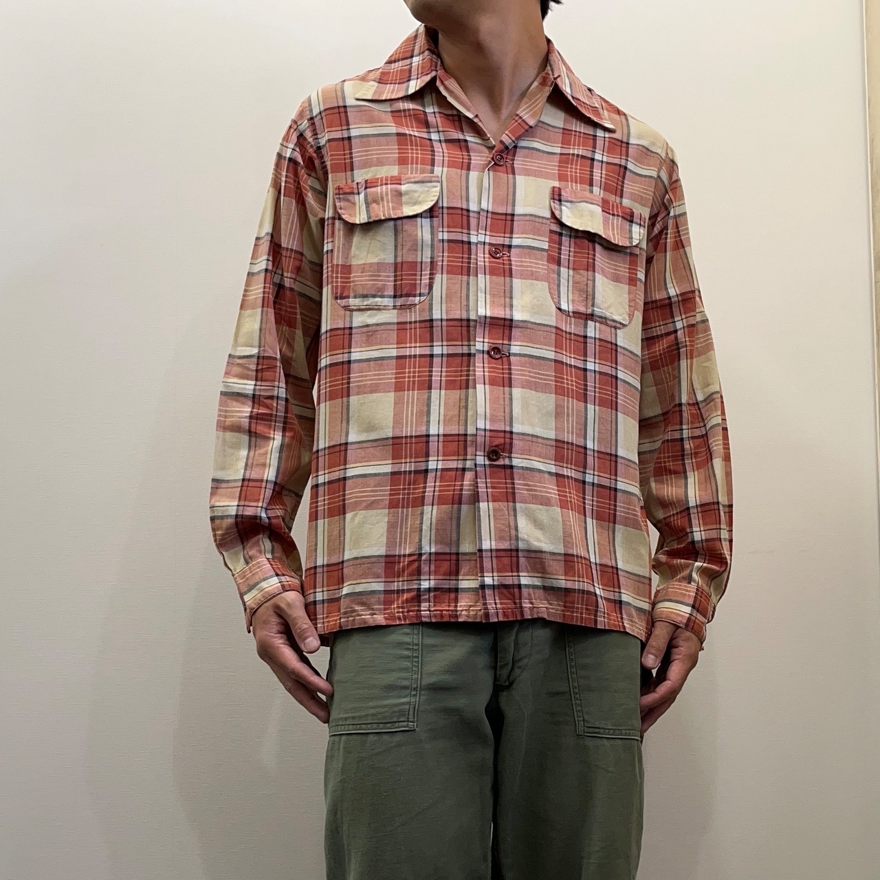 50s Vintage cotton BOX shirt | High On Life used clothing