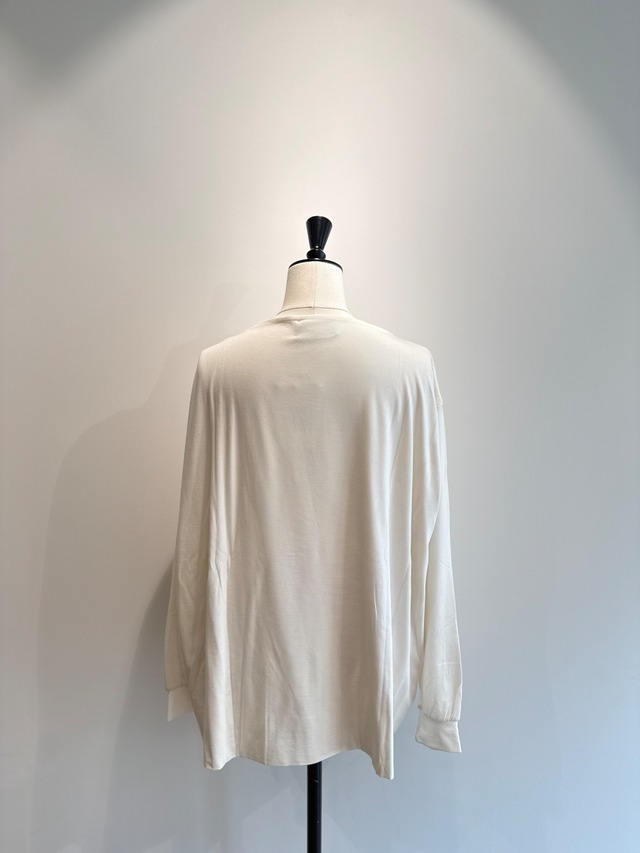 TAN/26SS-19 SMOOTH JERSEY DOUBLELONG TOP OFF WHITE