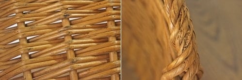 ヴィンテージ 大型 オーバルバスケット ラタン 籐家具 大きめ 脱衣籠