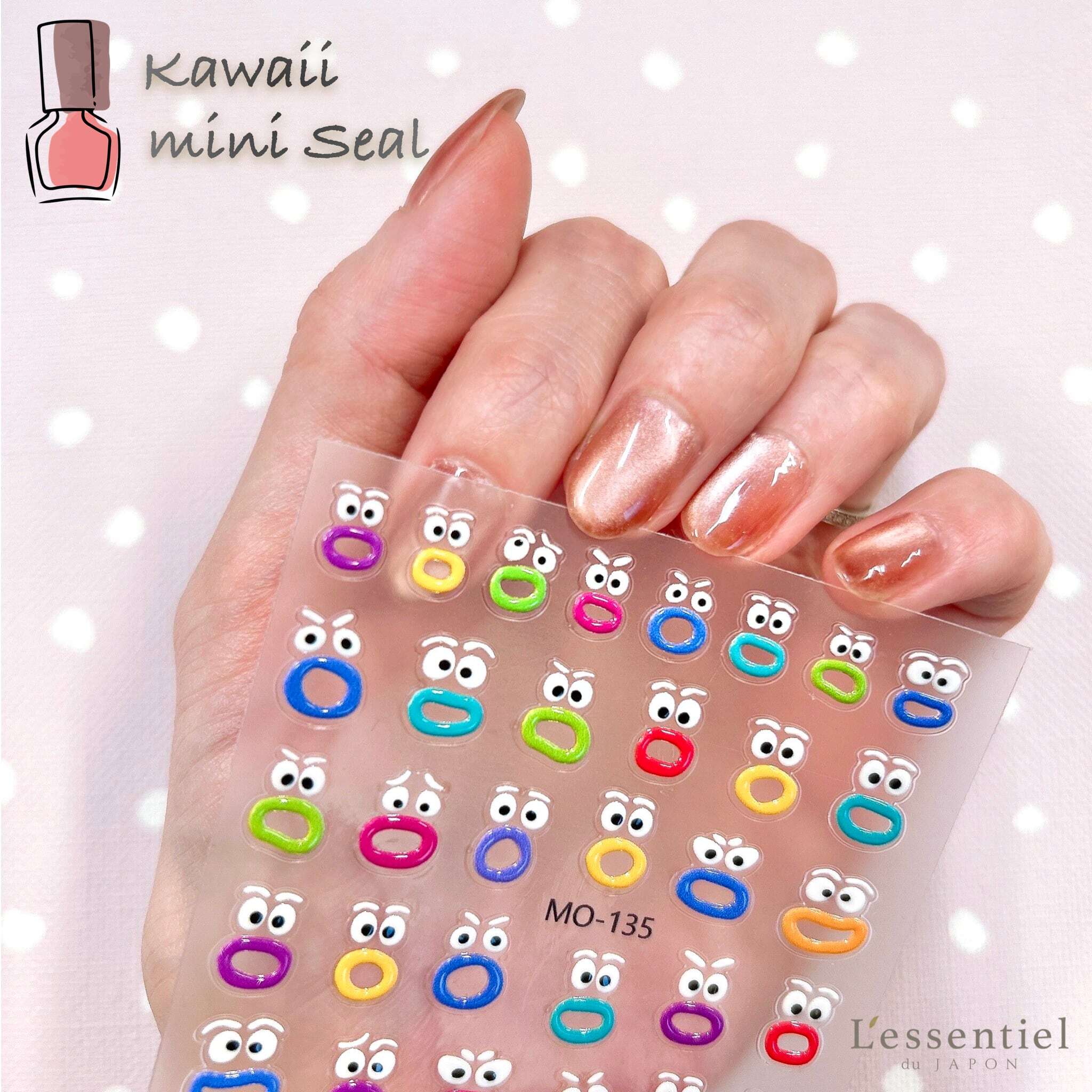 ネイル シール 】 目玉 たらこ唇 モンスター カラフル 顔 ポップ