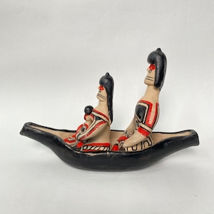ブラジル カラジャ族 陶器 BONECA 船に乗った人(15)