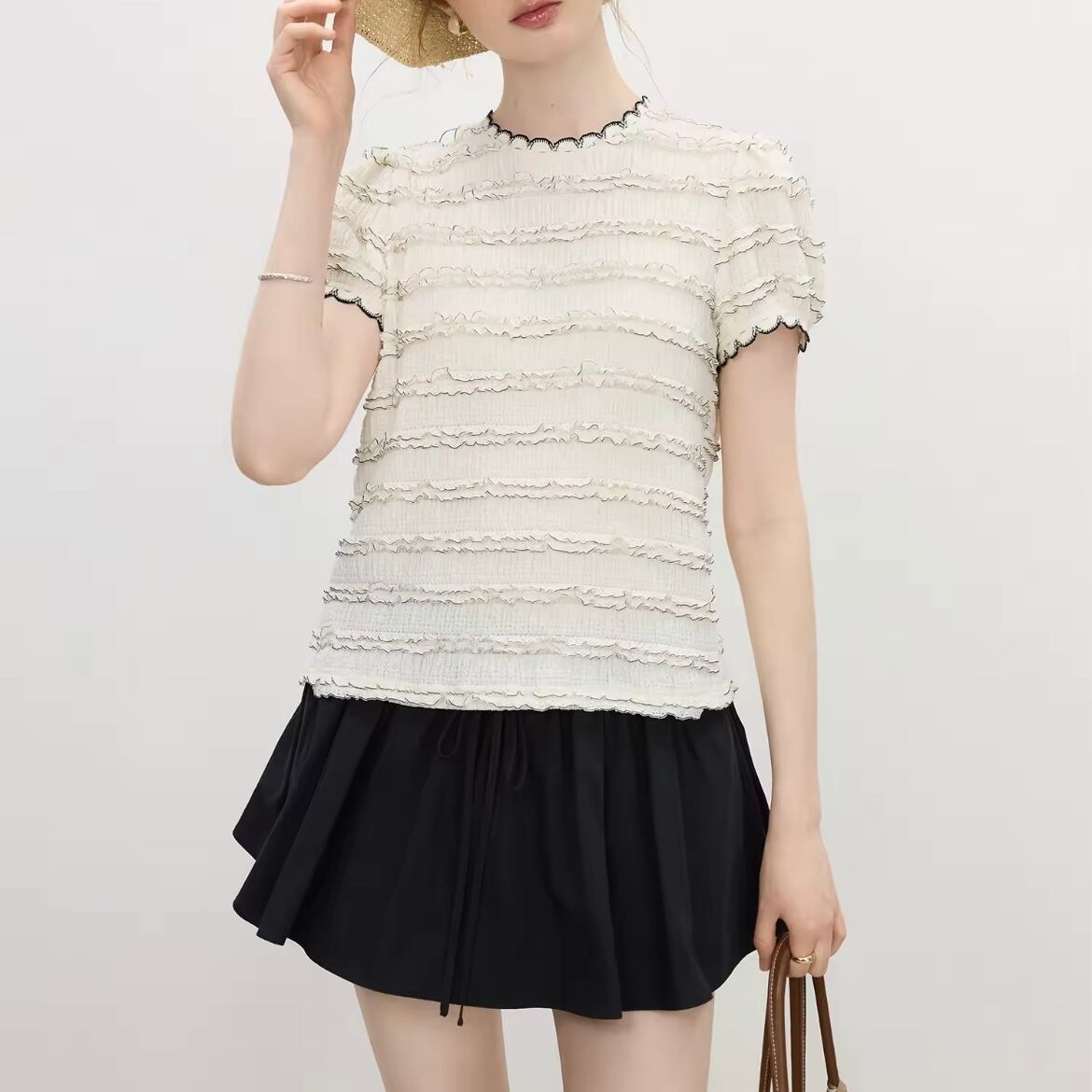 race scalloped blouse