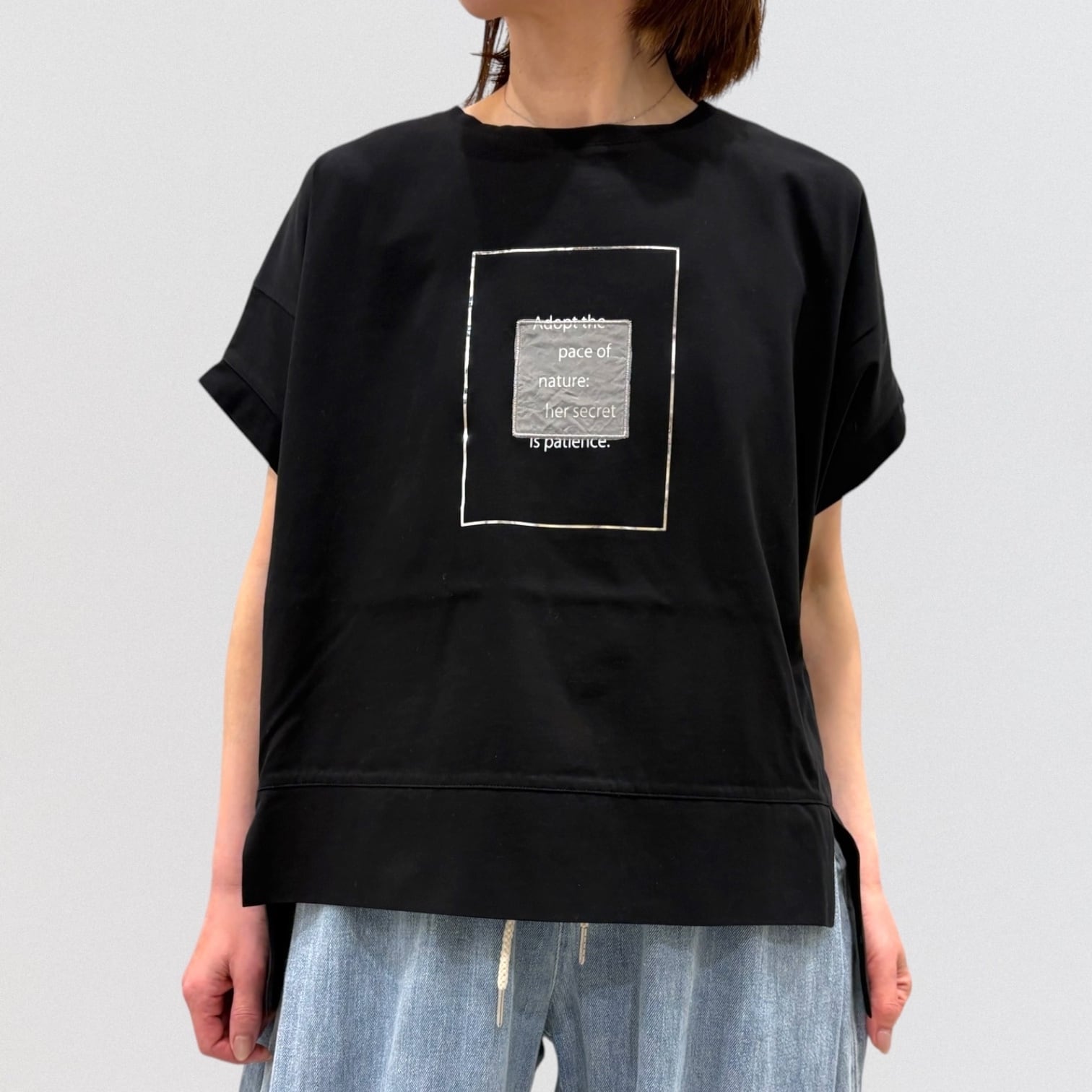 PASSIONE logo x foil print wide pullover | CoCo Cuore