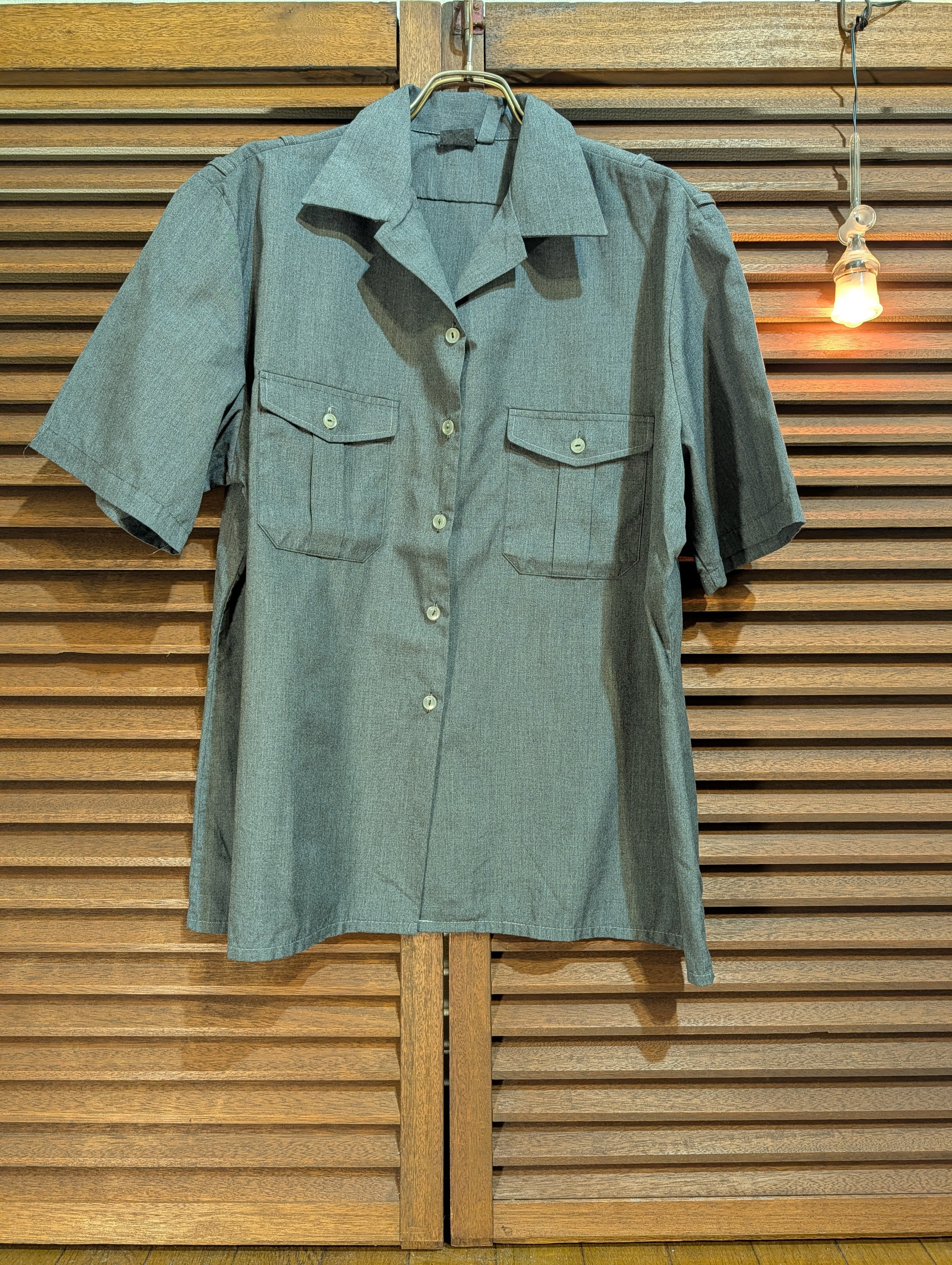 France Marine Shirt Short Sleeves Gray DeadStock