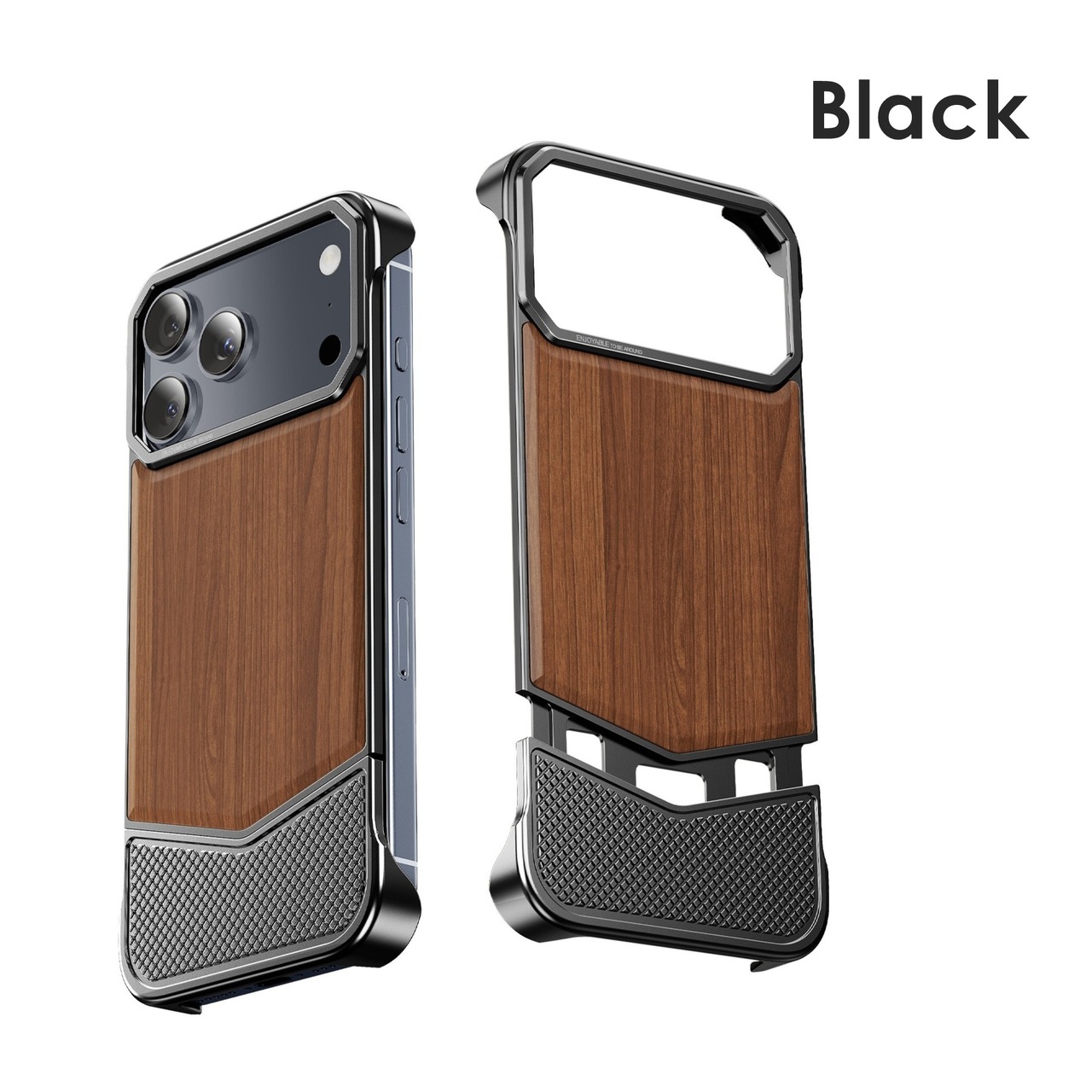 ◆iPhone 17Pro/17Pro Max◆ Wood &Aluminum Slide Phone Cover / ウッド & アルミニウム スライド スマホケース