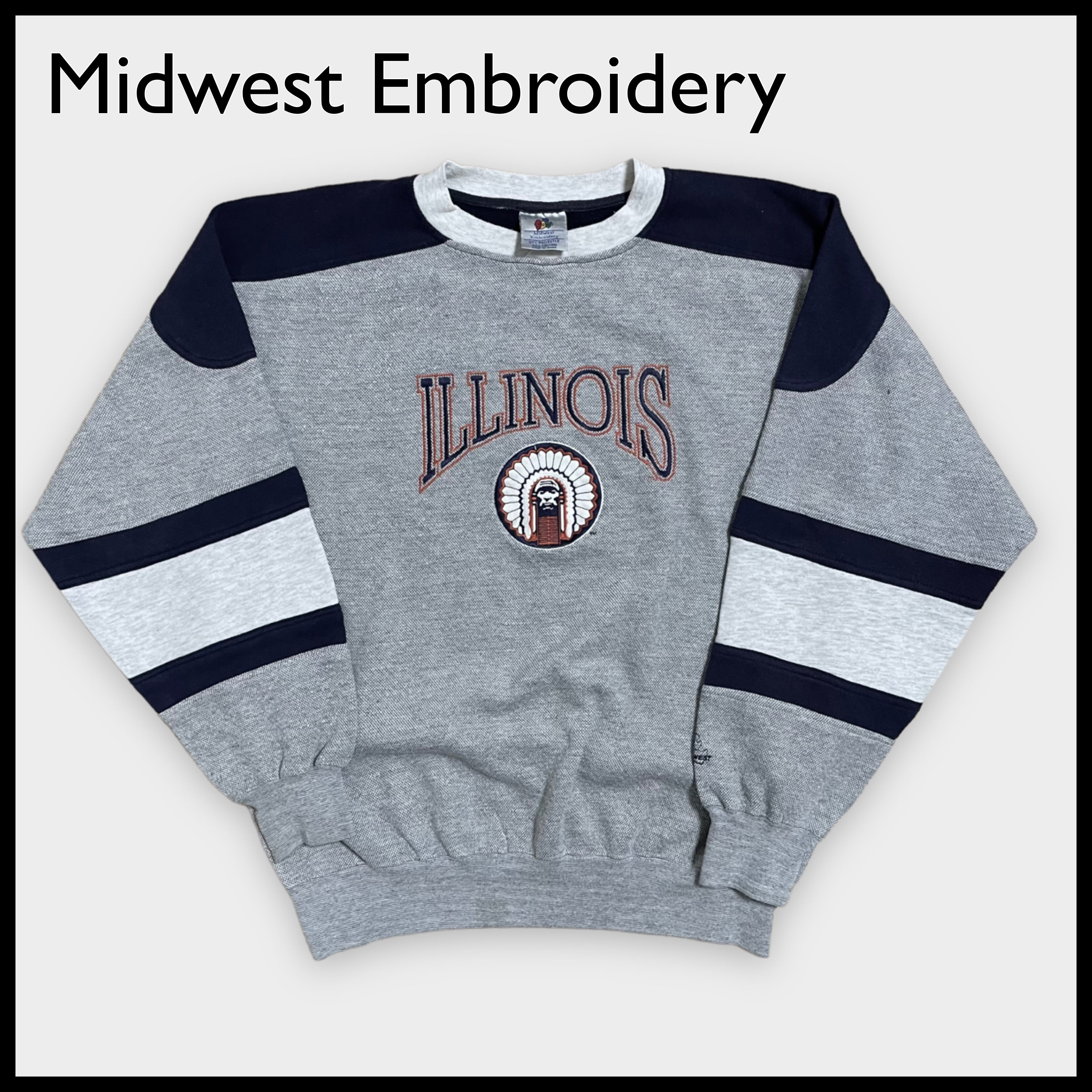 Midwest Embroidery】カレッジ イリノイ大学 ILLINOIS 刺繍ロゴ ...
