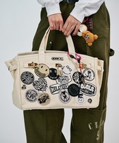 -数量限定-【直営限定ITEM】TYPE-A バイカラーワッペンターンロックハンドバッグ　CQ-49510H