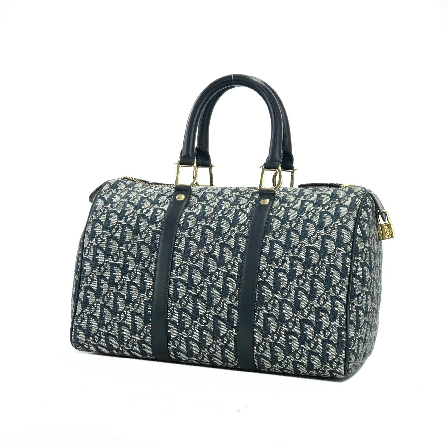 ChristianDior トロッターハンドバッグ レザー ジャガード Christian Dior クリスチャン ディオール トロッター ジャガード