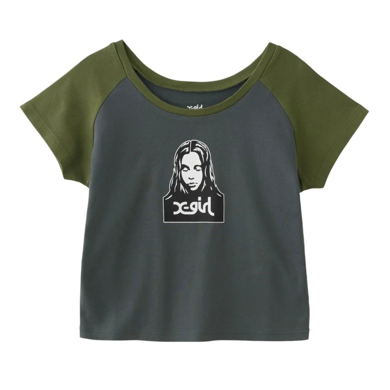 【X-girl】FACE RAGLAN S/S BABY TEE【エックスガール】