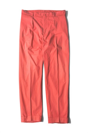 90's "ARNYS PARIS" Cotton Tencel Spandex 1-Tack Turn-Up Slacks Made in FRANCE — "AHLONG" Model Tailored by "BERNARD ZINS"
