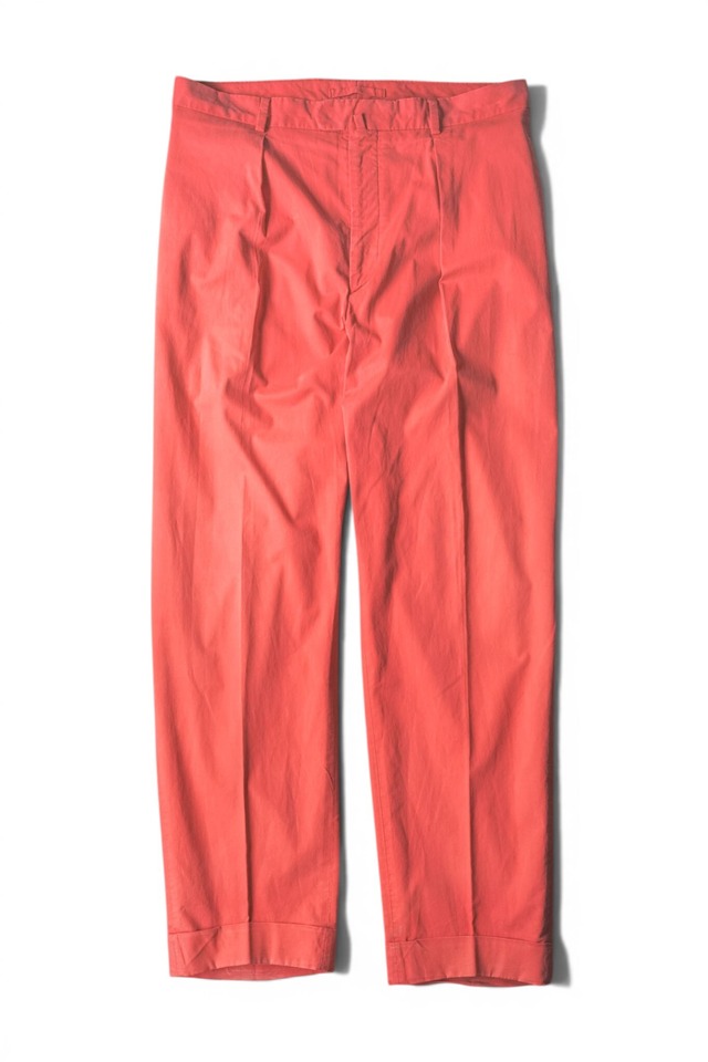 90's "ARNYS PARIS" Cotton Tencel Spandex 1-Tack Turn-Up Slacks Made in FRANCE — "AHLONG" Model Tailored by "BERNARD ZINS"