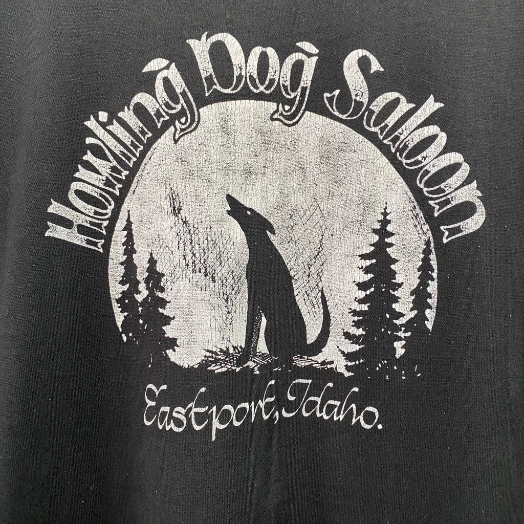 90s Howling Dog Saloon 狼 ウルフ Tシャツ ブラック No.S370