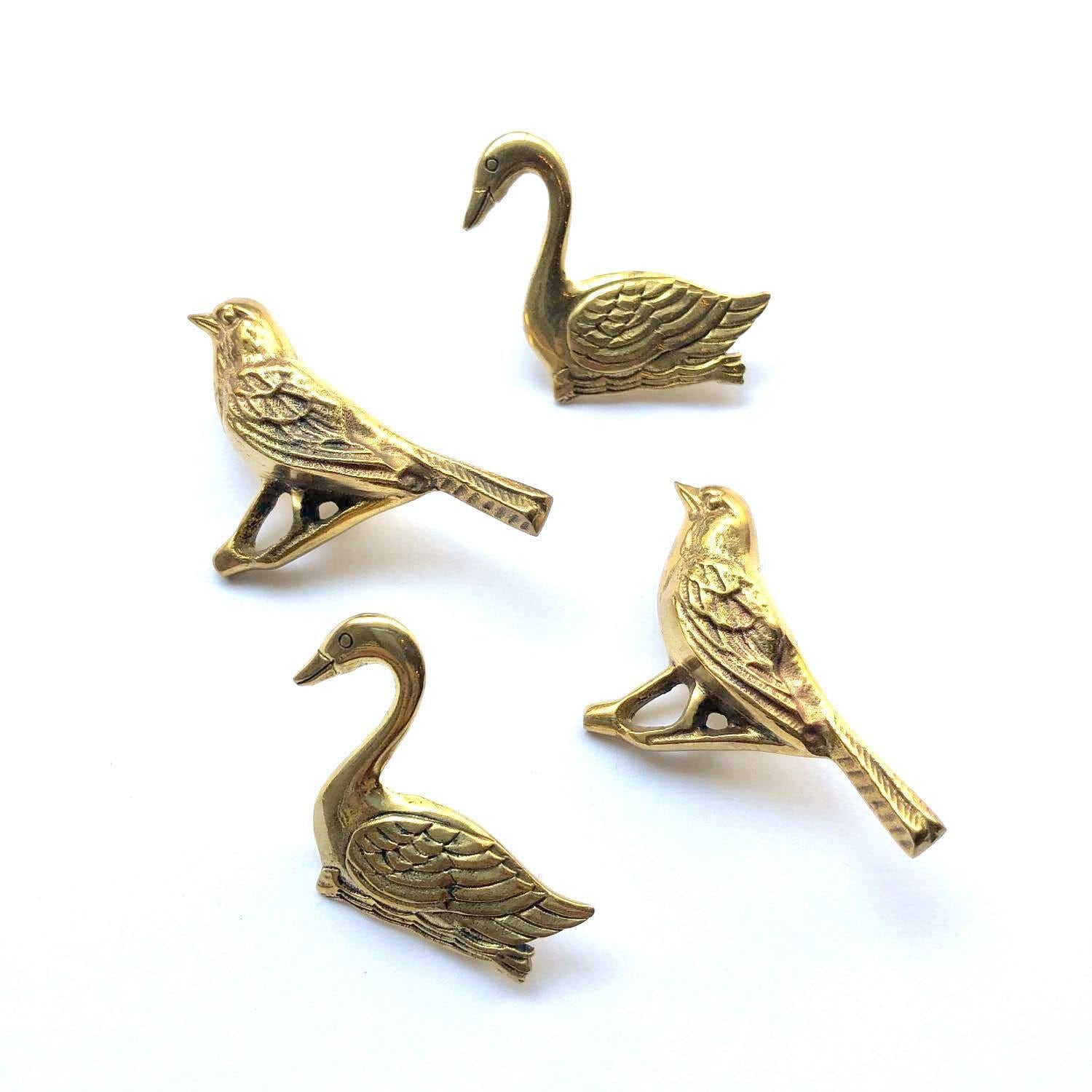 鳥モチーフのオリジナル真鍮ブローチ | Dua-アクセサリーパーツショップ