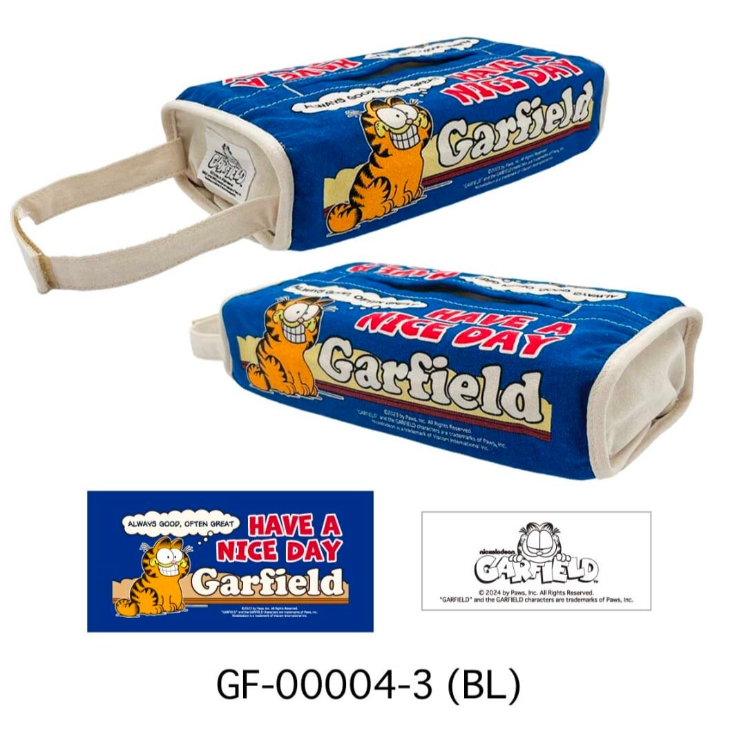 ✨️ティッシュのドレスアップに♡✨️ Tissue Cover / ティッシュカバー 吊り下げ / ティッシュケース【 Garfield ( ガーフィールド ) 】BLUE