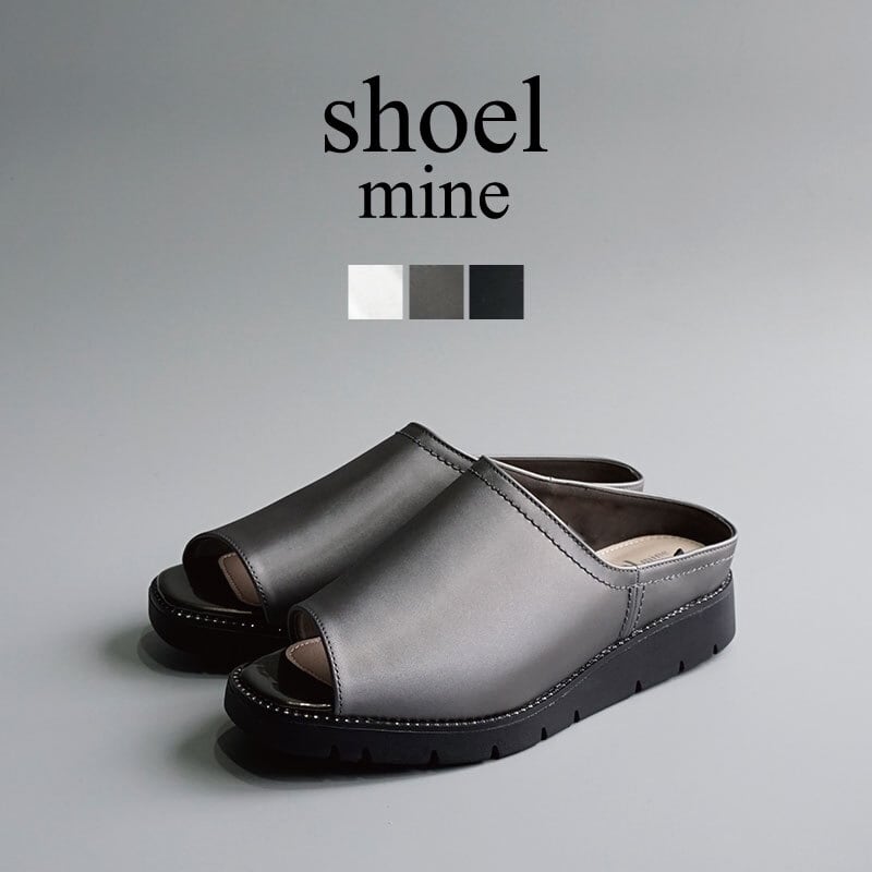 shoel mine シュールマイン ビジューアシンメトリー厚底ミュール