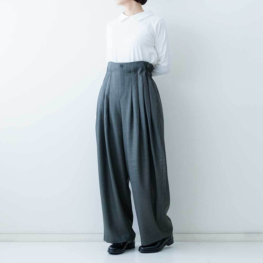 mizuiro ind ハイウエストタックパンツ