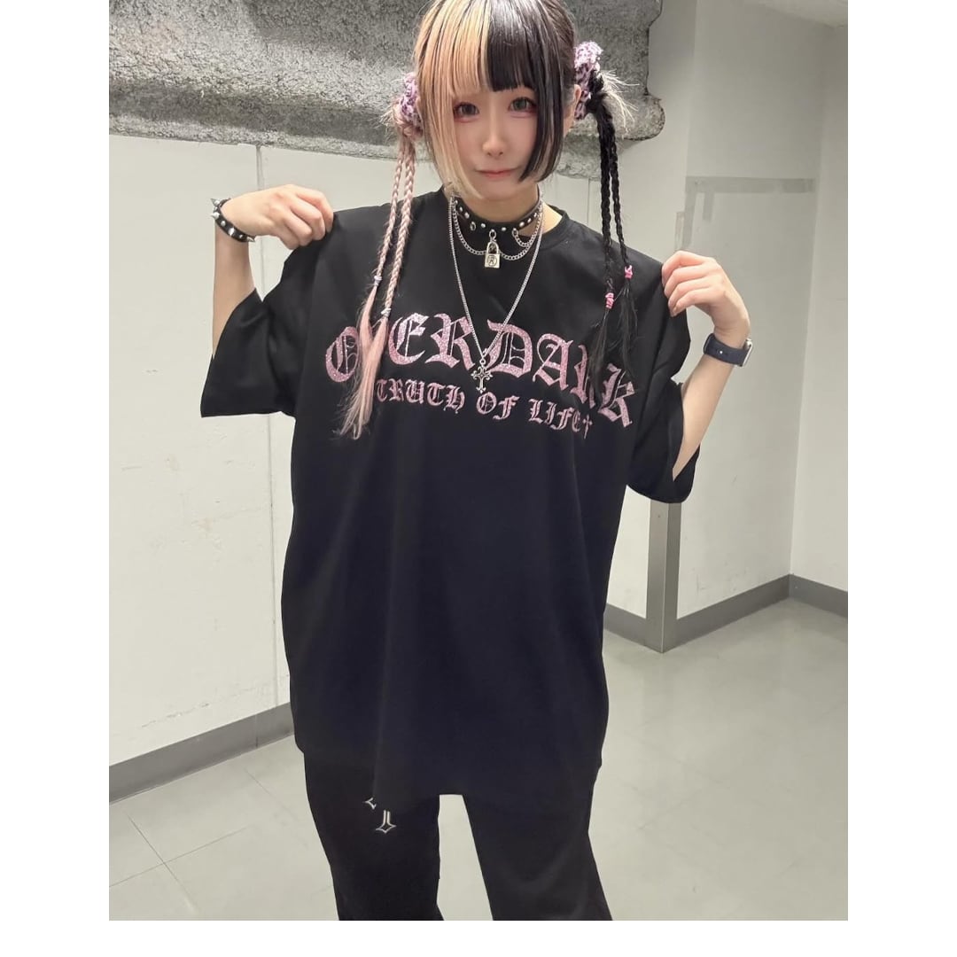 7/17 再入荷！】新作☆OVER DARK ラメバッククロスTシャツ