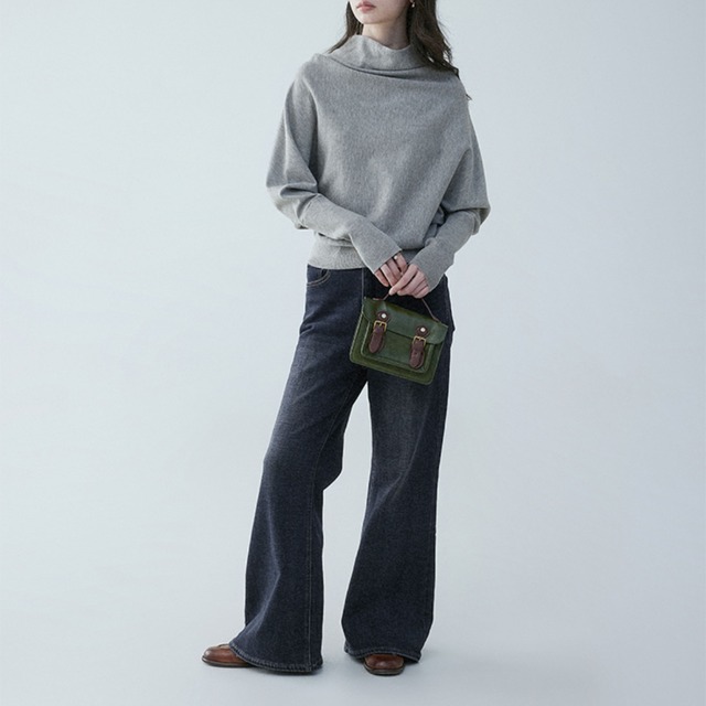 mock-neck dolman-sleeve knit　J00274