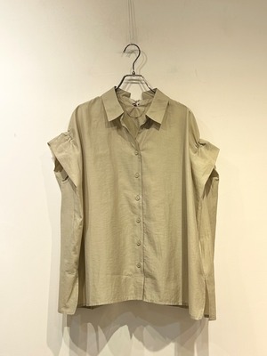 HERENCIA　シアーバックリボン ボックスシャツ